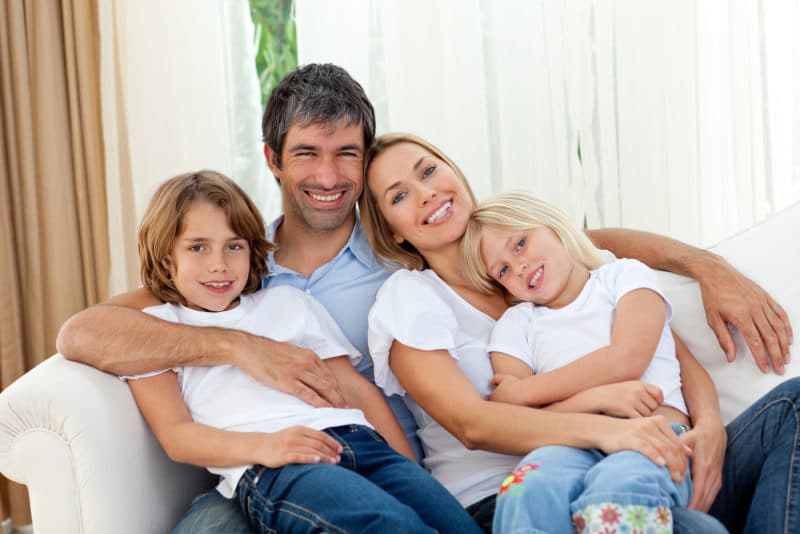 family sitting together