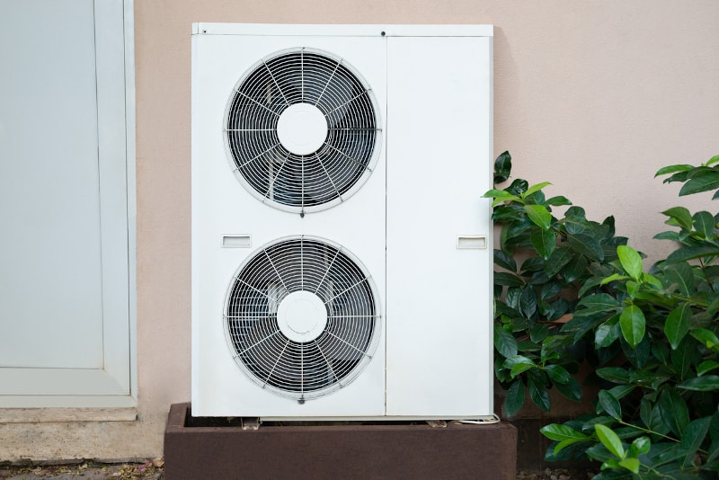 heat pump condenser outside